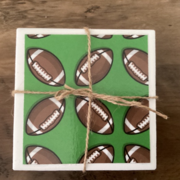 Handmade tile Football coasters set of 4 - Picture 1 of 3
